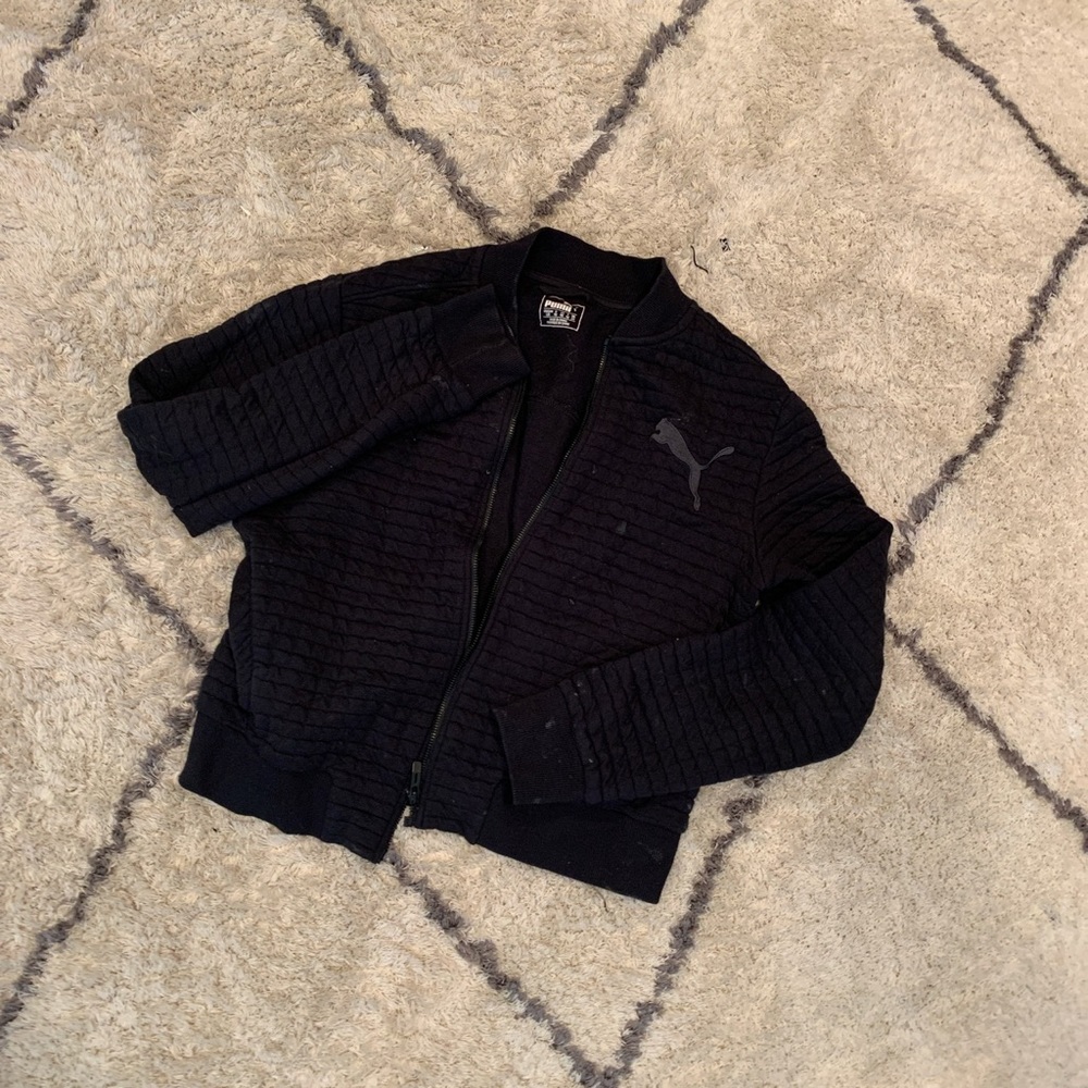 Black quilted Puma zip up small/medium fit